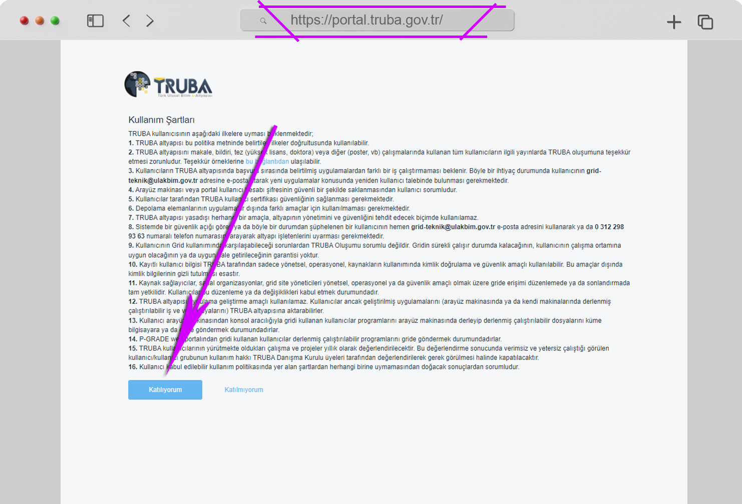 TRUBA Kullanım Politikası